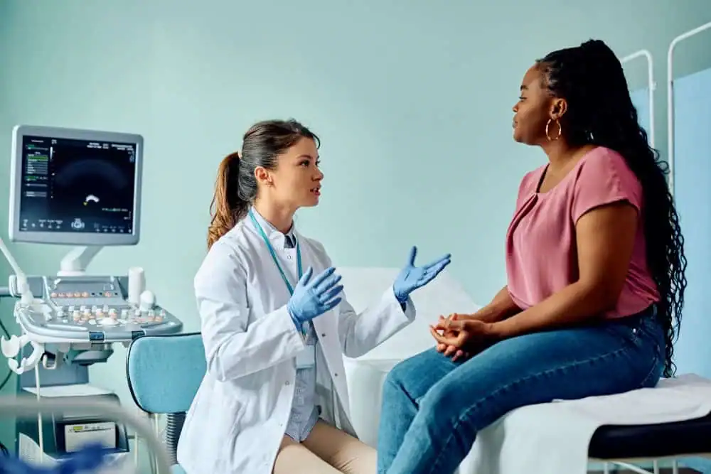 Woman have consultation about vaginal laxity Purfleet