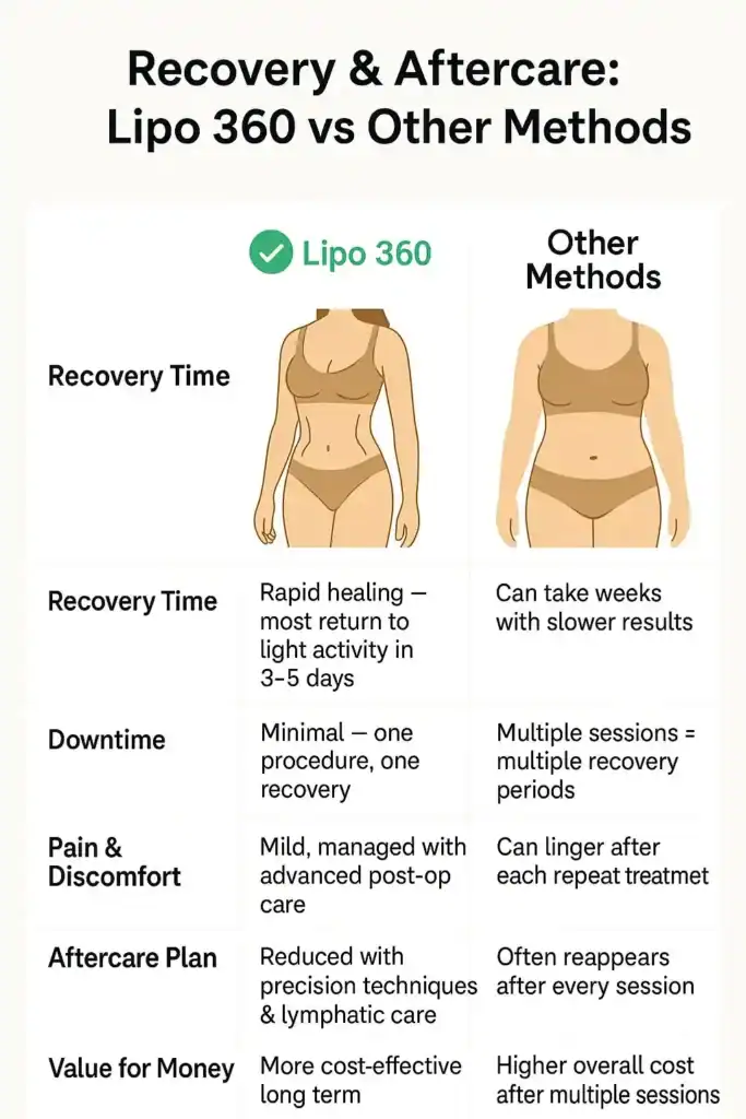 Recovery and Aftercare for Fat-Dissolving Surgery 2 Table to show fat dissolving injection aftercare Purfleet
